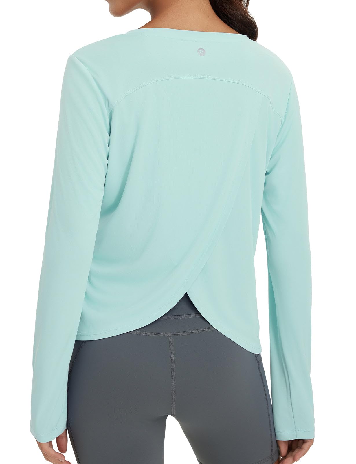 baleaf Women's Long Sleeve Workout Tops Quick Dry Shirts Split Back