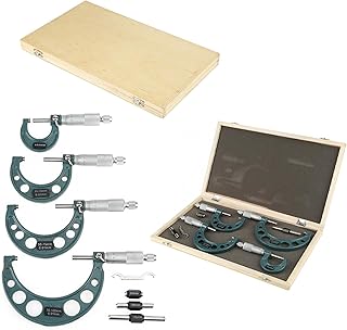 Eacam 4pcs 0-100mm Outside Micrometers Set