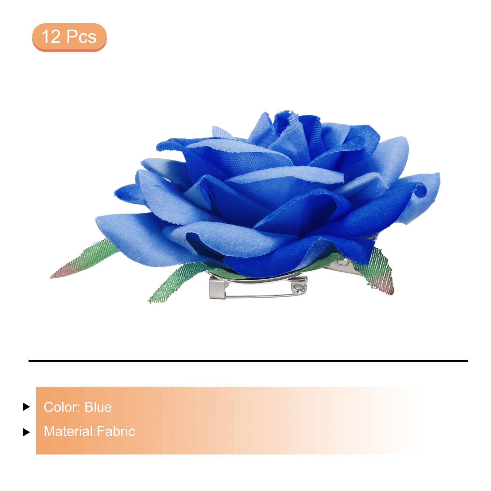 QUARKZMAN 12pz Mollette per Capelli a Forma di Fiori Rosa 3 Pollici Mollette Capelli a Forma di Fiore Spilla Capelli per Donne Accessori Capelli Blu