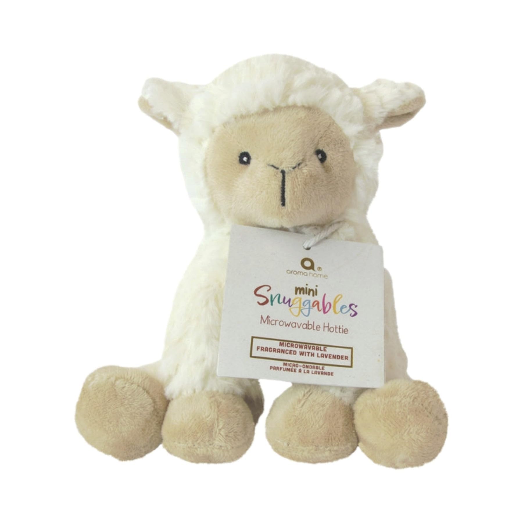 Aroma Home Microwavable Mini Snuggable Hottie Lamb Plush Lavender Scented Hot Cold Pack