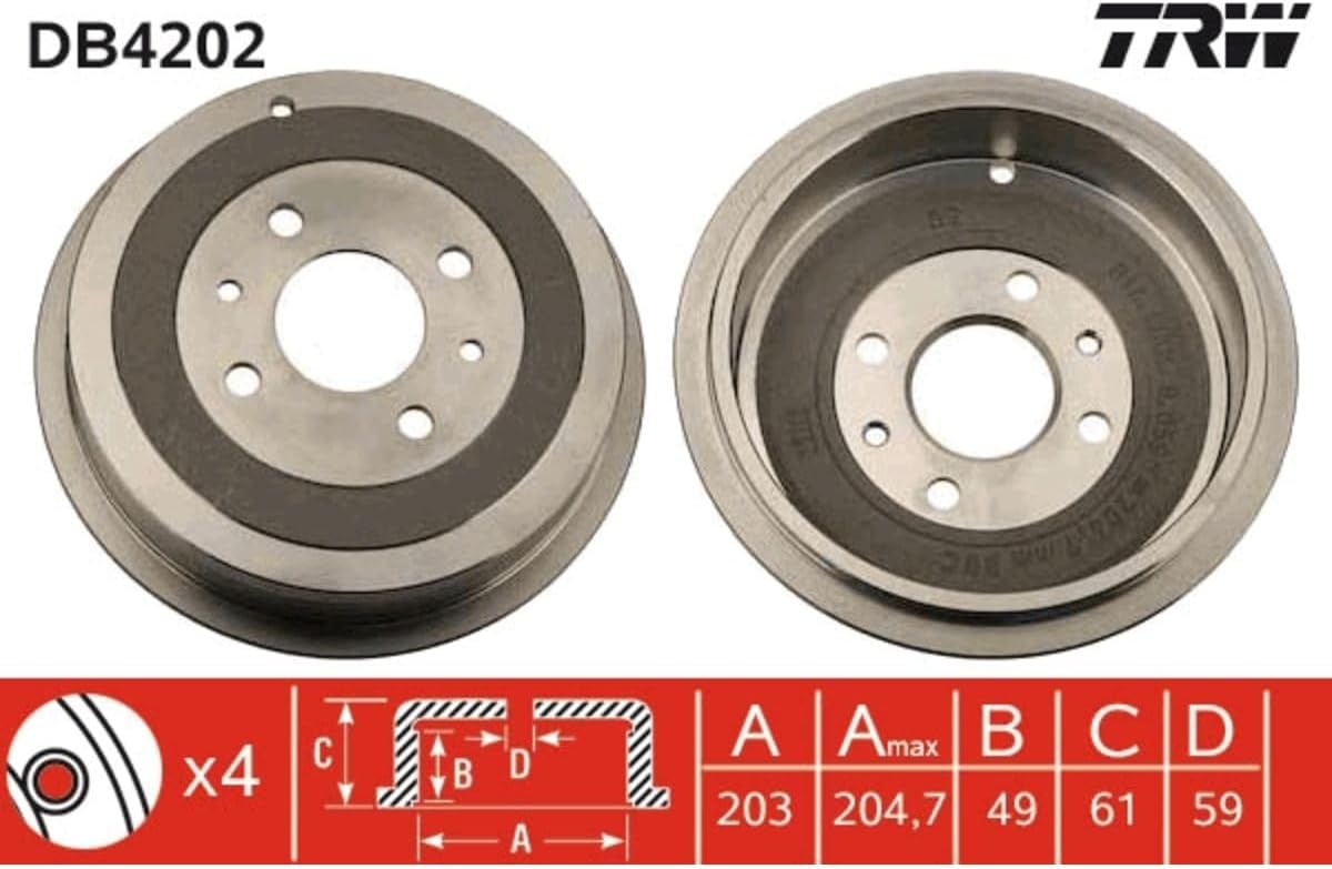 TRW Automotive AfterMarket DB4202 Brake Drum
