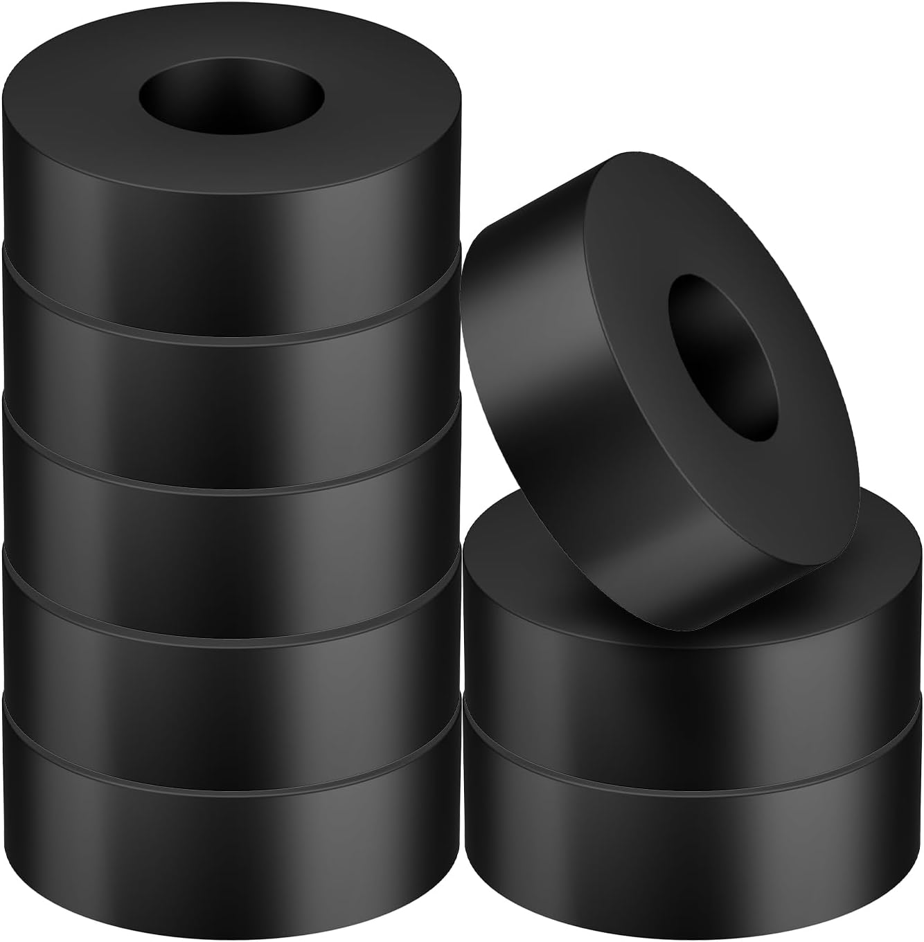 8pcs Multi Purpose Rubber Spacers, 1 Inch OD 3/8 Inch ID Hole 1/2 Inch Thickness Rubber Spacers Vibration Damping Pads Rubber Spacer Bushings for Home Car Accessories