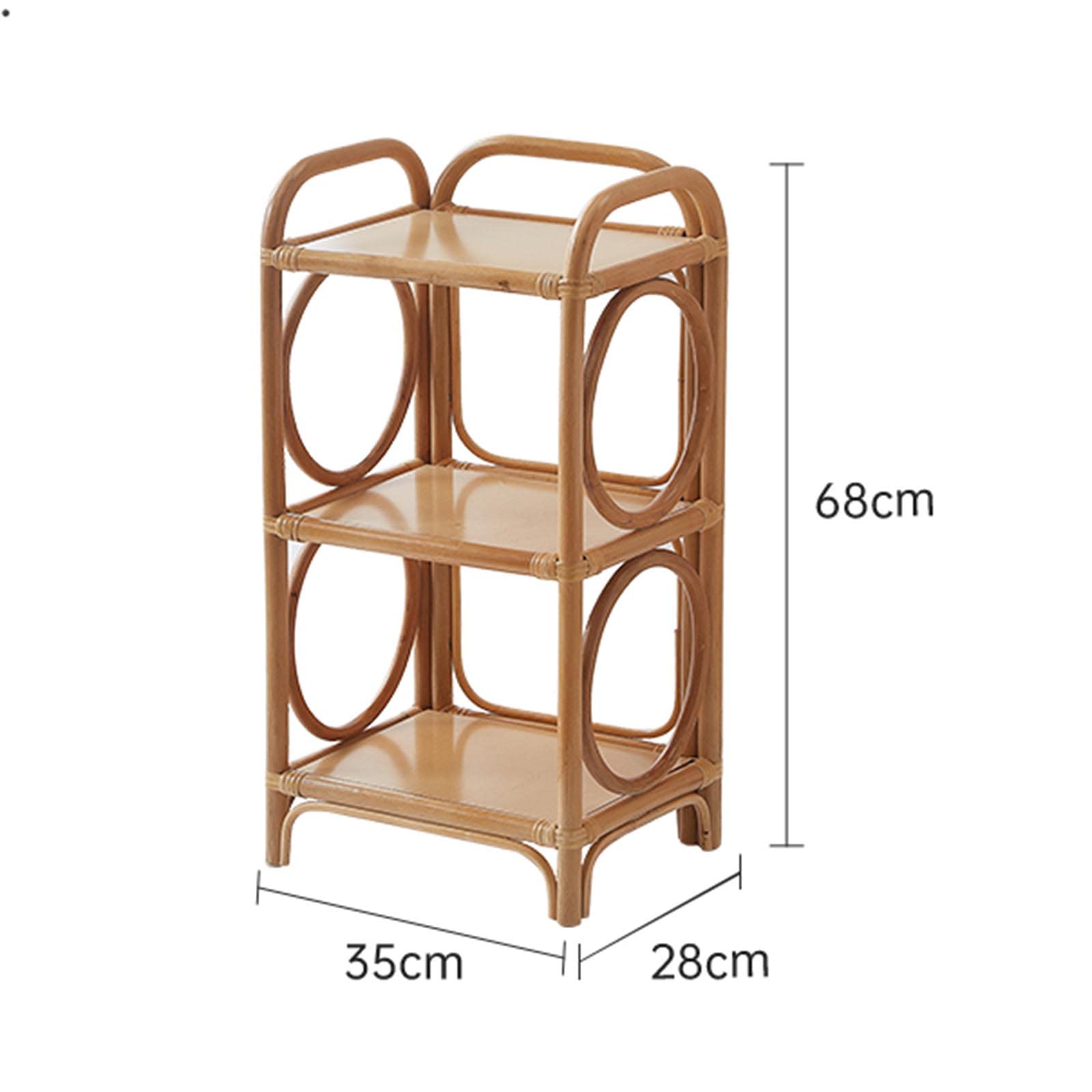 Amazon.com: 3-Tier Rattan Shelf, Open Storage Shelf, Multipurpose