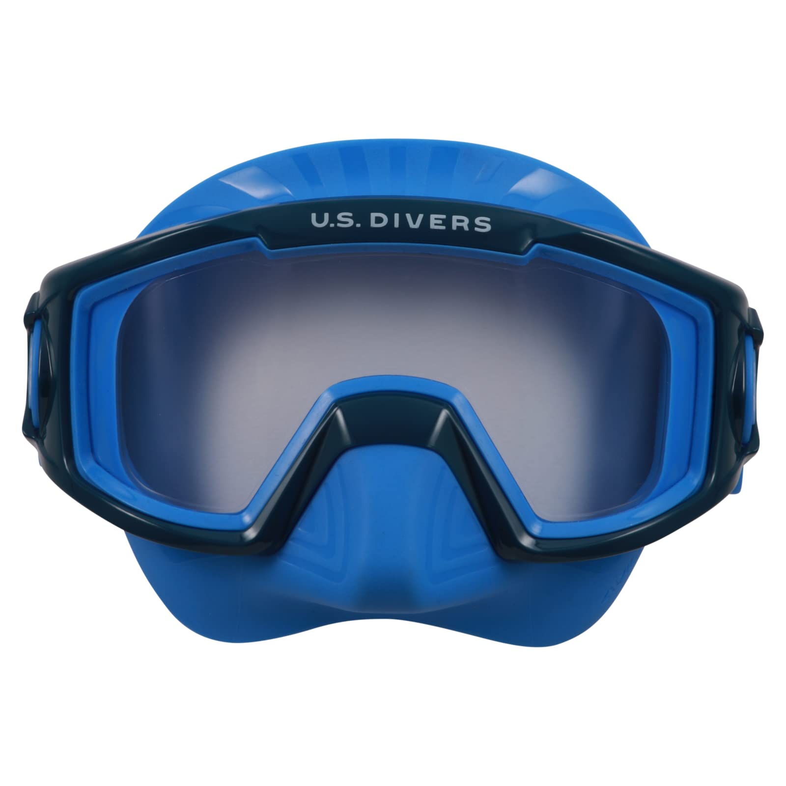 U.S. Divers Avila Junior II Snorkel Mask - Curved 1-Window Lens for Panoramic Vision, Anti-Fog, Easy Adjust Elastic Strap - Play Series | Unisex Children, Small (Ages 6+), Blue/Navy Blue