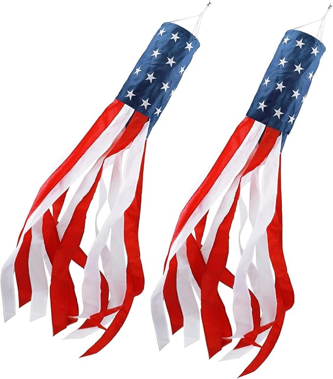 INROAN American Flag Outdoor Windsock: Durable and Patriotic Design