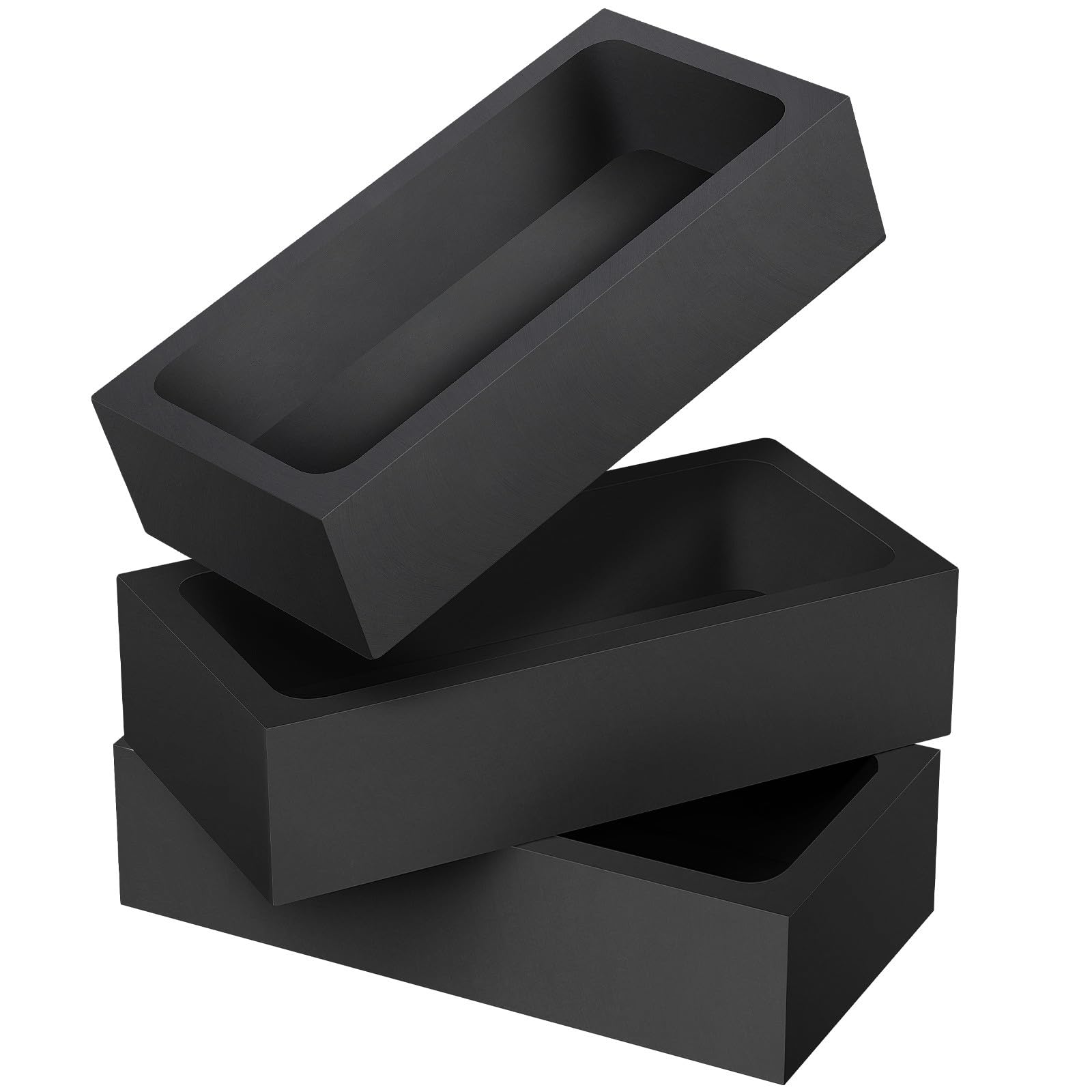 Beaupretty Stampo in Grafite Nero per Colata di Metallo e Olio, 3 Pezzi, Alta Stabilità Termica, Applicazione Versatile per Industria Petrolifera e Strumenti da Forno
