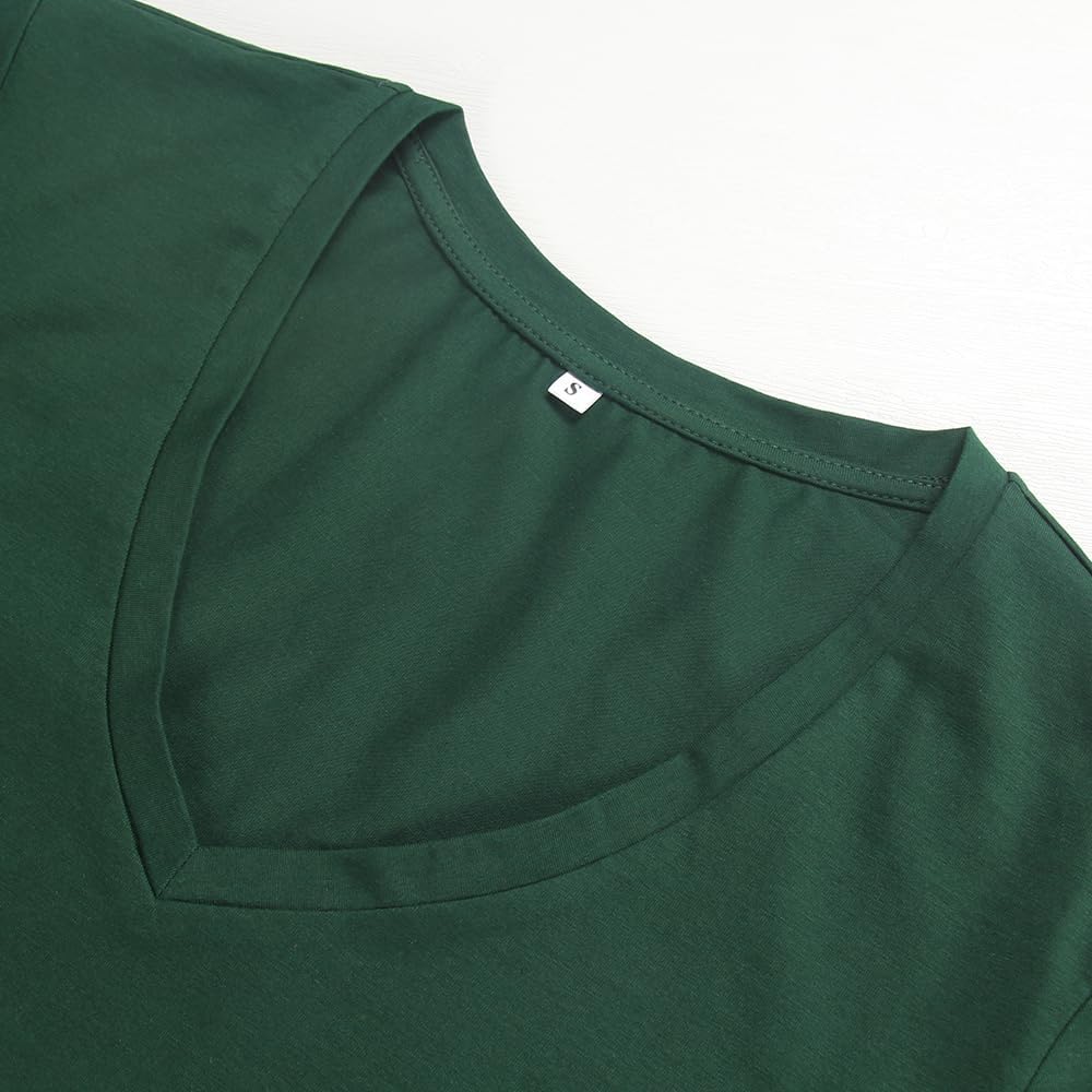 PALINDA Women's Classic Fit T Shirts Short Sleeve V Neck Casual Tee Shirt Summer Tops - Image 4