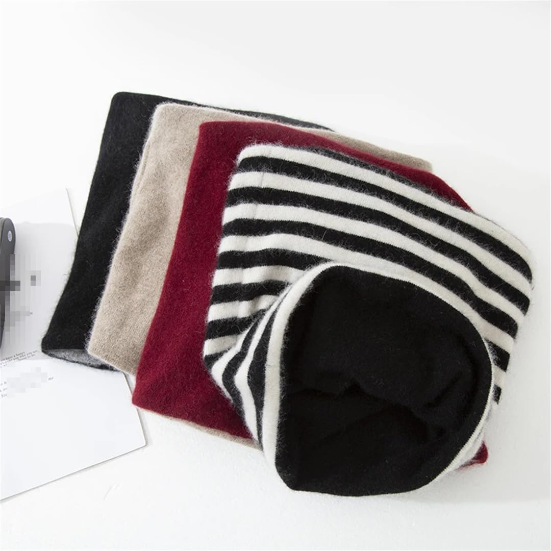 Wvapzxx Wollmützen Für Damen, Winter, 2-Lagig, Dick, Mütze, Schal, Mütze, Warm, Kaschmir, Skullies, Weicher Halswärmer, Ringschals