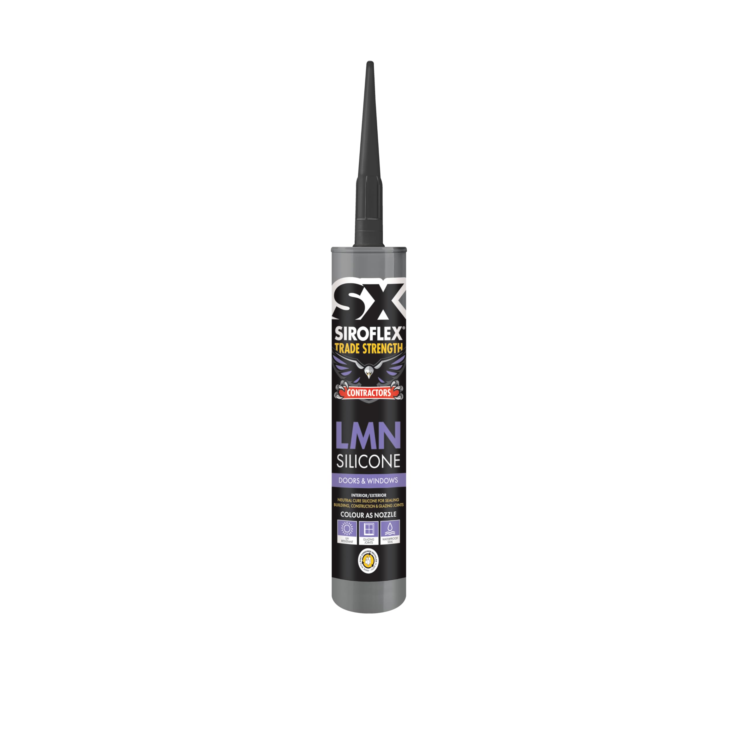 SX Trade Strength Black Silicone 300ml - Low Modulus Neutral Formula - Window Sealant - Sanitary, Glazing & Building Joints - Waterproof & Flexible - Indoor & Outdoor โ image 1