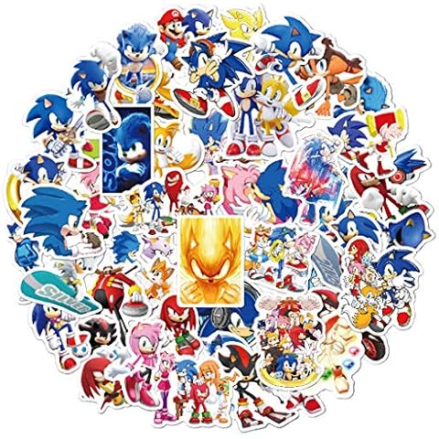 Sticker Pack 100 Pcs, Sonic Graffiti Stickers, Water Bottle Stickers,Vinyls Stickers, Random Sticker, Car Stickers, for Bicycle, Motorcycle, Cars, Skateboard, Laptop, Skateboard, Luggage Suitcase Cover