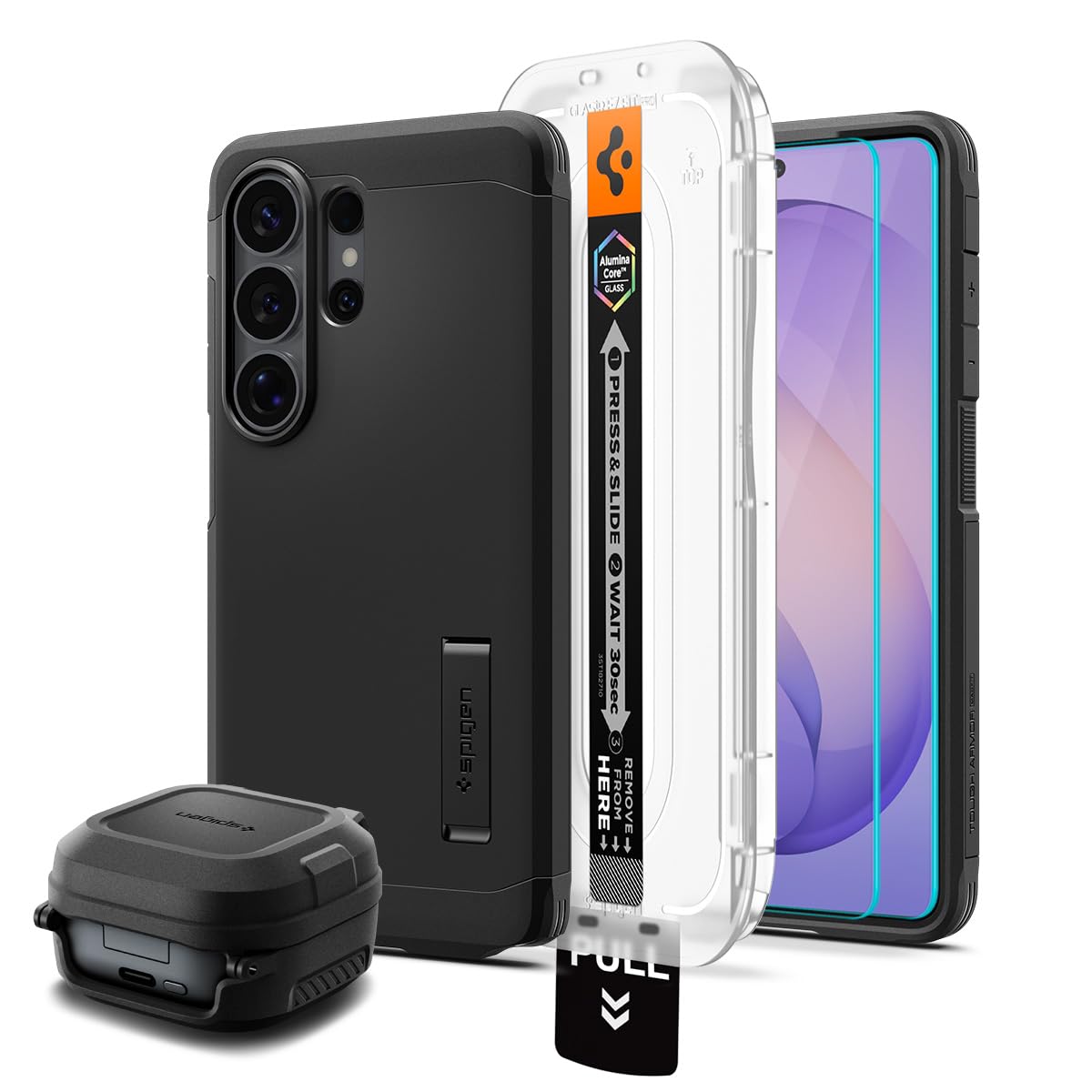 Spigen Bundle Galaxy - Cover e Vetro Temperato per Galaxy S26 Ultra & Cover per Galaxy Buds 4 Pro / 4