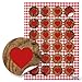 Logbuch-Verlag 24 etichette adesivi rotondi cuore legno rosso marrone rustico a quadretti amore matrimonio idea regalo bomboniera creare realizzare decorare