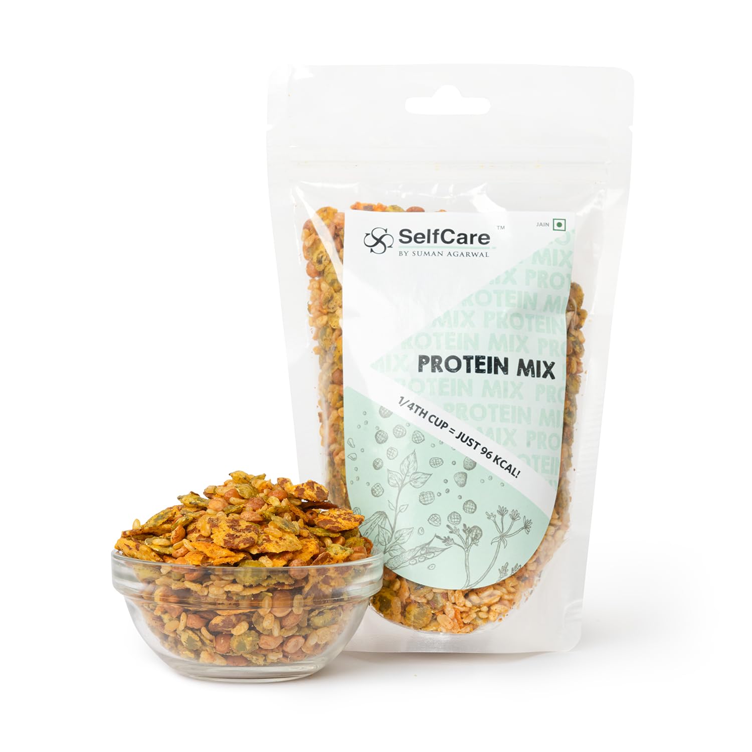 SelfCare By Suman Agarwal Protein Mix Pack of 1 200g | Healthy - Vegan - Roasted - Gluten free | Snacks - Namkeen - Grocery | Crispy - Chatpata - Tea time Snacking | Travel & Weight Loss Friendly