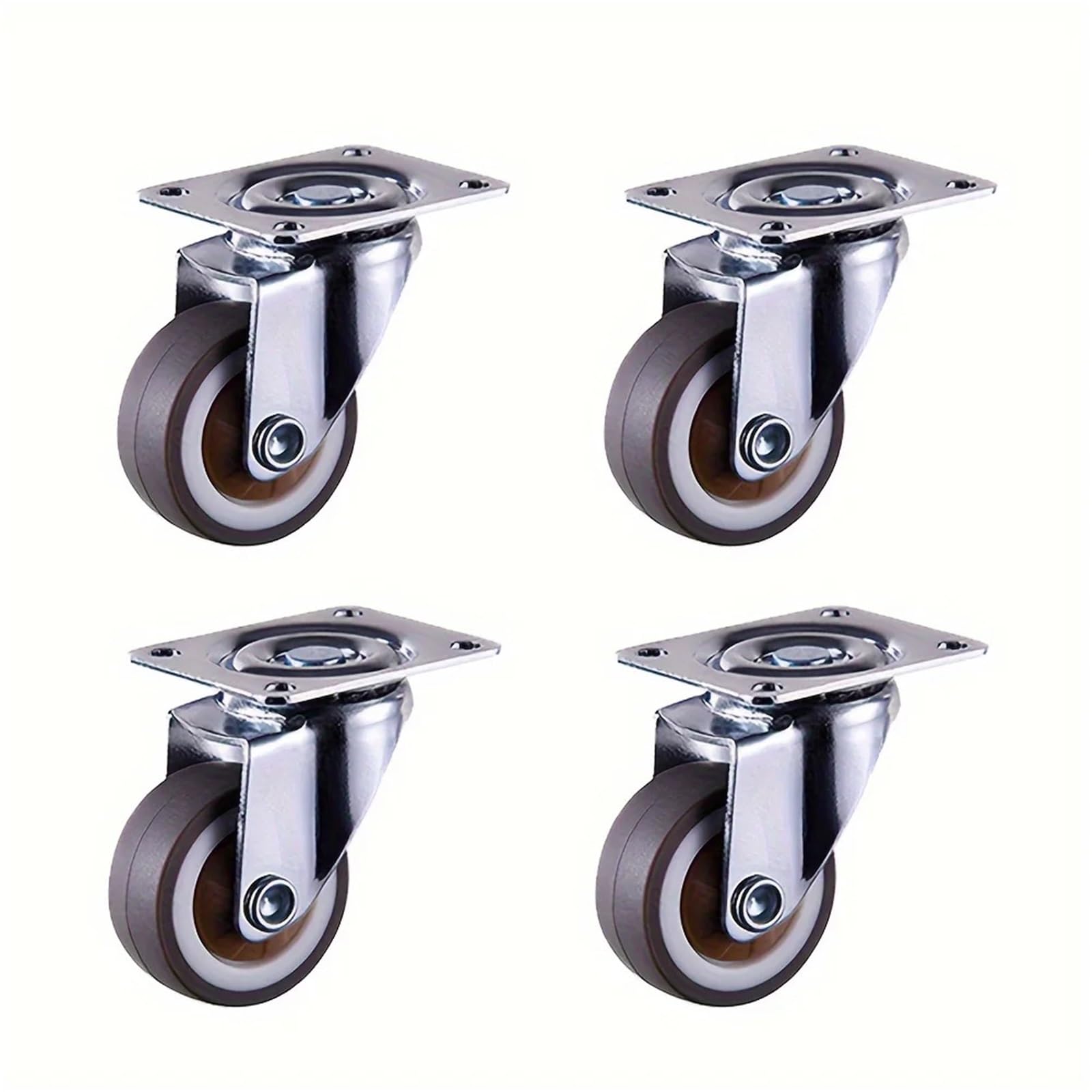Caster Wheels, 4 Pack 1.25 Inch TPR Flat Bottom Rubber Universal Wheels, Heavy-Duty Furniture Casters for Carts,Furniture,Cabinets,Wooden Boxes
