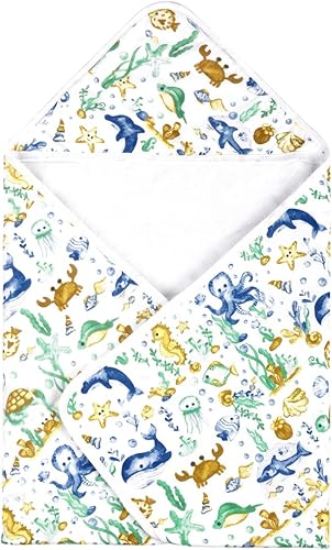 KloudBambu Toalla de bebé con capucha, súper suave para la piel sensible, ultra absorbente, para recién nacidos, bebés, niñas y niños, estampado de