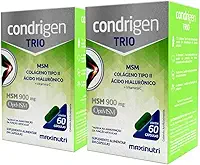 Kit 2 Condrigen Trio Colágeno Tipo 2 com Ácido Hialurônico Vitamina C e MSM (Metilsulfonilmetano) 60 Cáps Maxinutri Maxigold