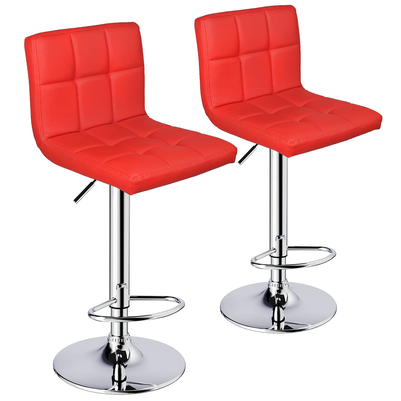 Leopard Bar Stools, Modern PU Leather Adjustable Swivel Bar Stool with