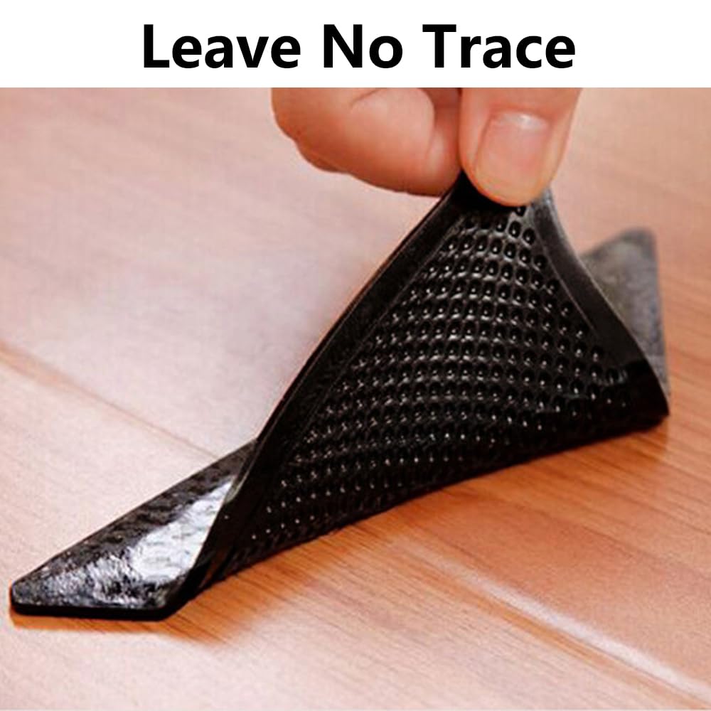 Lot De 8 Bandes Antidérapantes Réutilisables PVC Pour Coins De Tapis