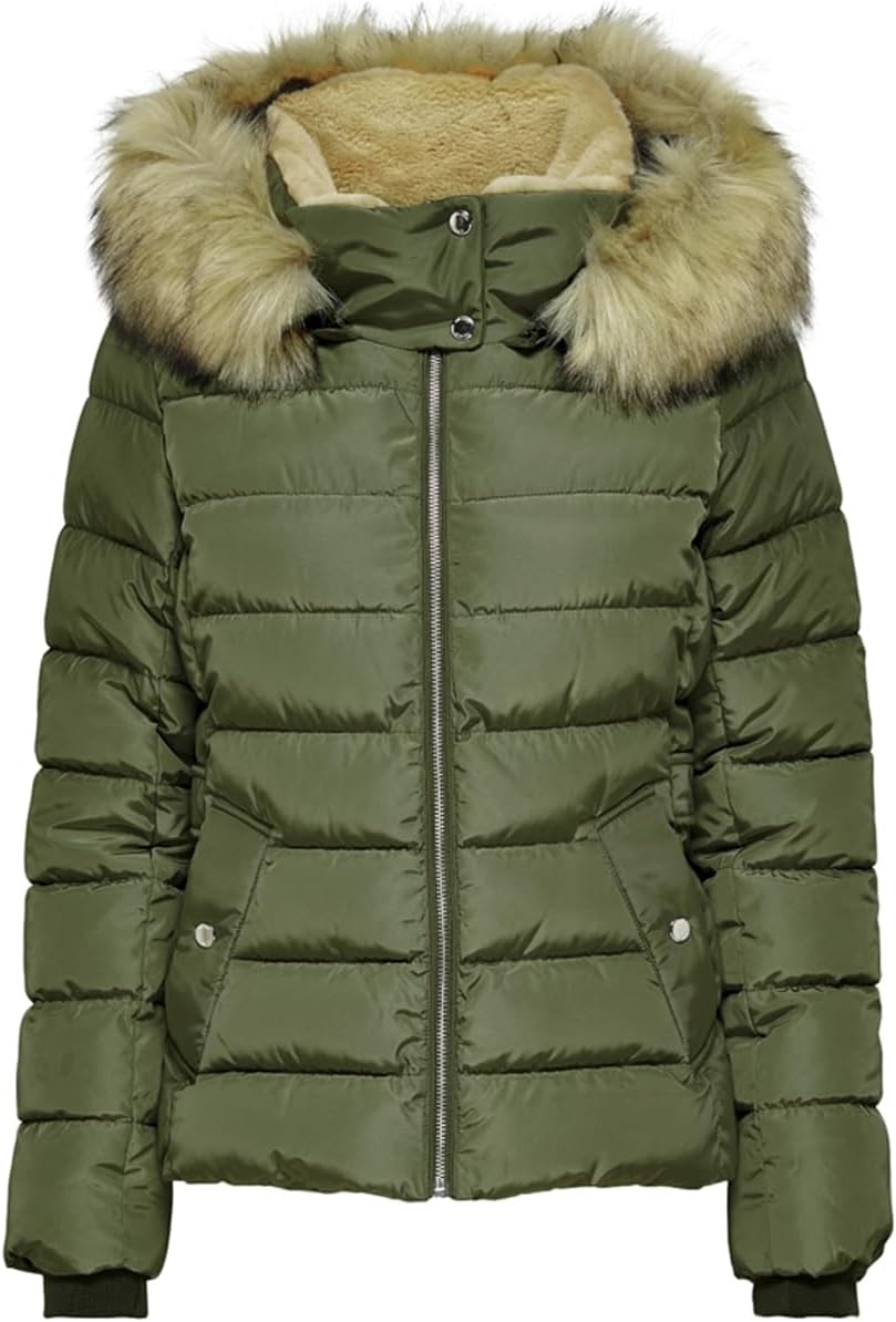 Only Onlnewcamilla Fur Hood Jacket Cc Otw Kadın Günlük Mont 15304767-BLACK Siyah