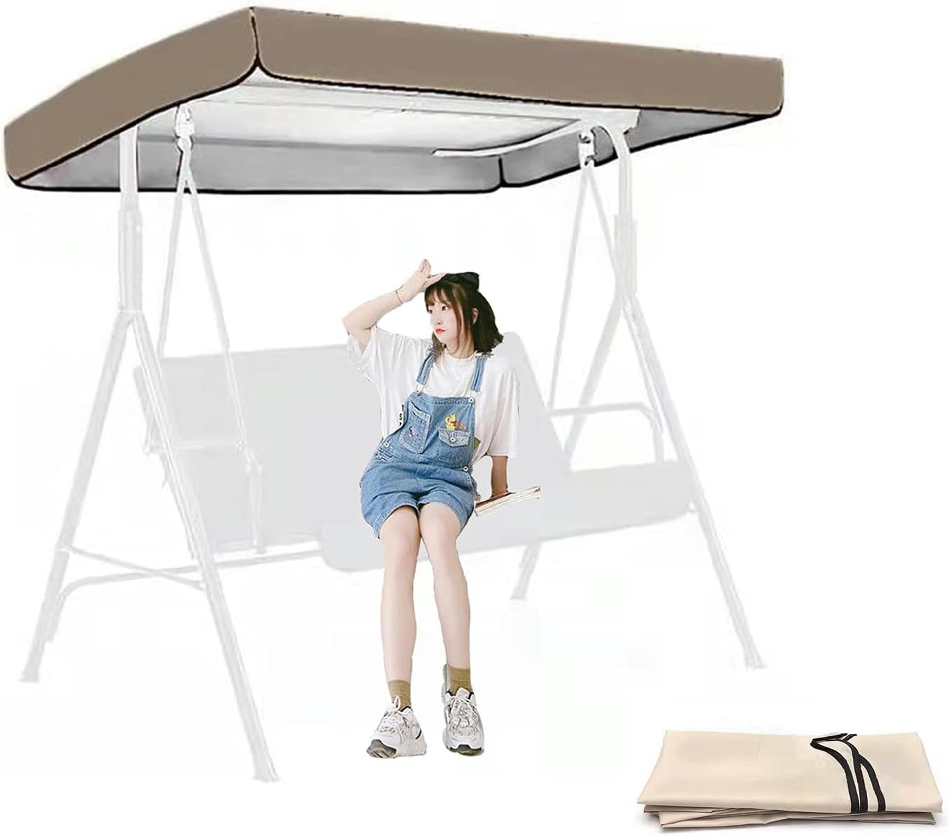 Cubierta Impermeable para Columpio de Patio Techo de Repuesto de Alta Densidad Anti Rayos UV