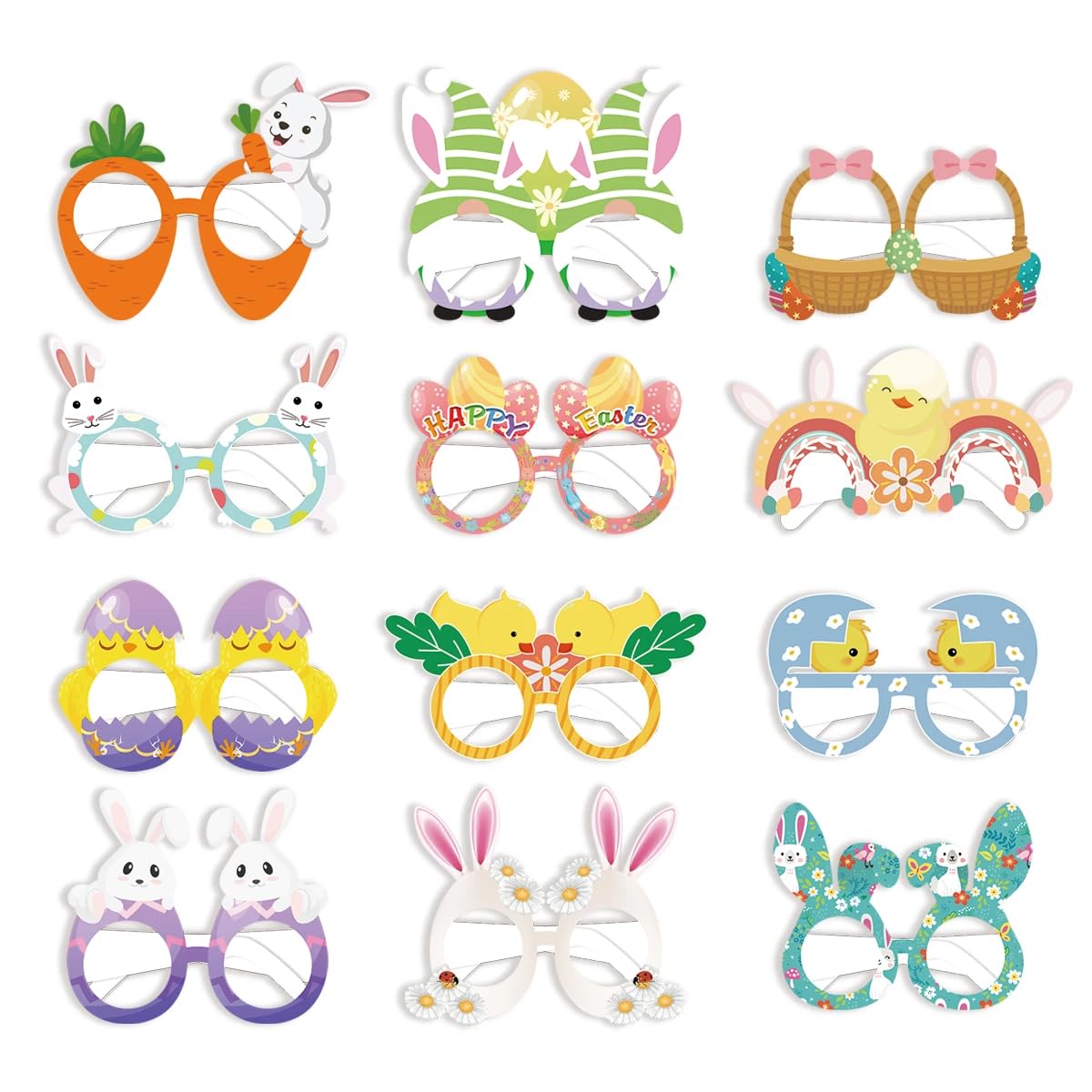 Lapin de Pâques lunettes fantaisie lot de 6 fête enfant PASEN23