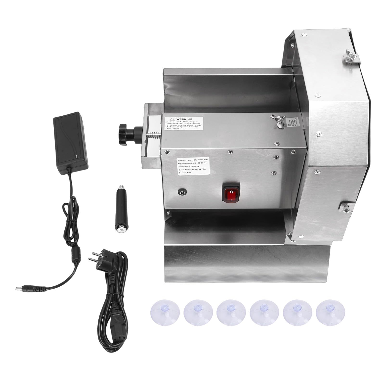 Haofy Cortador de Verduras Manual Eléctrico, Máquina para Cortar Frutas, Ajustable, 12 Mm de Espesor, Acero Inoxidable para el Hogar, Cocina, Uso Comercial, Cebolla, (Enchufe de la UE 100-240V)