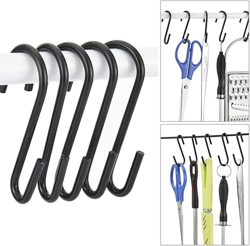 10 ganchos en forma de S, ganchos resistentes, ganchos de metal para colgar ollas y sartenes, tazas de café, utensilios, ropa, jeans, toallas en