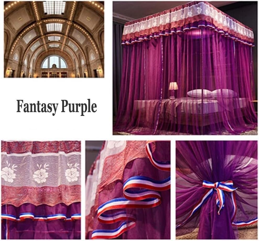 Moustiquaire grand lit violette pour créer une chambre parentale romantique de luxe
