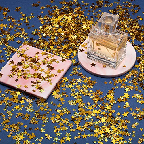 Image of 60 g Star Confetti Glitter Star Table Confetti Metallic Foil Stars for Party Wedding Festival Decorations(Glitter Gold Set, 10mm and 6mm)