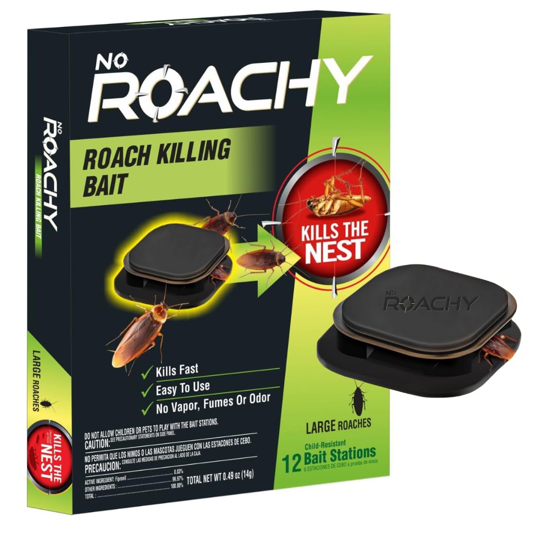 NOROACHY Natural Cockroach Killer for Kitchens, Bathrooms, and Cabinets, Eco-Friendly Home Remedy for Indoor Cockroach Control (Pack of 12)