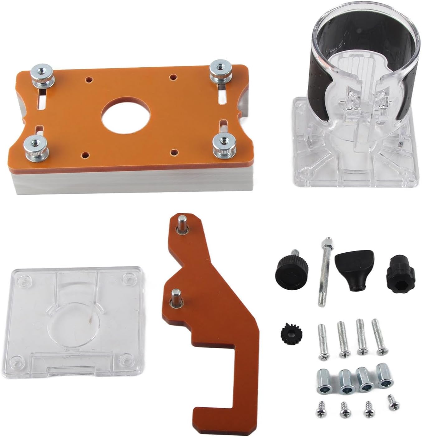 Wood Router Slotting Locator, 2 in 1 Slotted Base and Fastening Bracket Invisible Fastener Slotting Bracket for 65mm Wood Trimmer, Wood Trimmer Router Base for Carbinet Closet