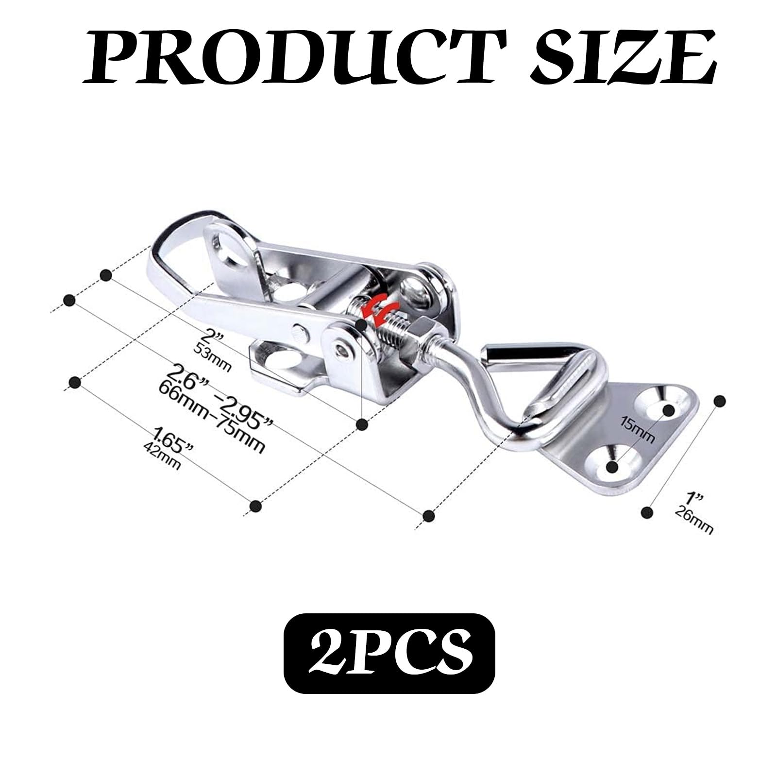 Chiusure A Leva Regolabile 2 Pz - Morsetti A Ginocchiera Con Forza 100 Kg - Foto 3