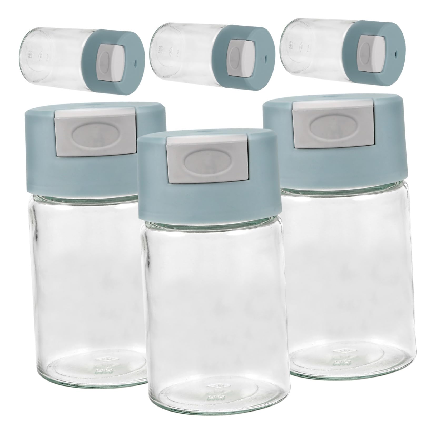 OFFSCH Travel Salt 6 Pack Spice Bottles Glass Salt Jars Perfect for Kitchen Restaurant and Outdoor Cooking