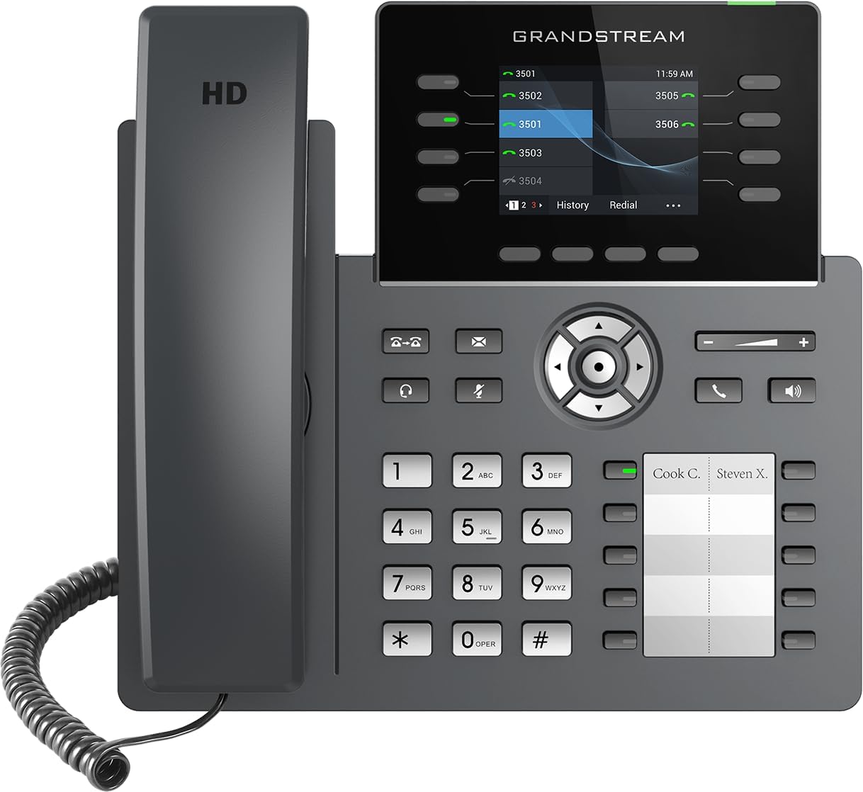 Grandstream GRP2634 IP Phone | 8 Lines, 6 SIP Accounts | 2.8-Inch Color Display | Wi-Fi 5 | Dual-Port Gigabit Ethernet with Integrated PoE