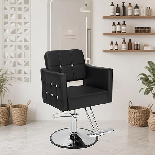 Miniatura 8 de Silla de salón profesional para estilista, bomba hidráulica resistente de 350 libras, silla giratoria de 360 con altura ajustable, silla de