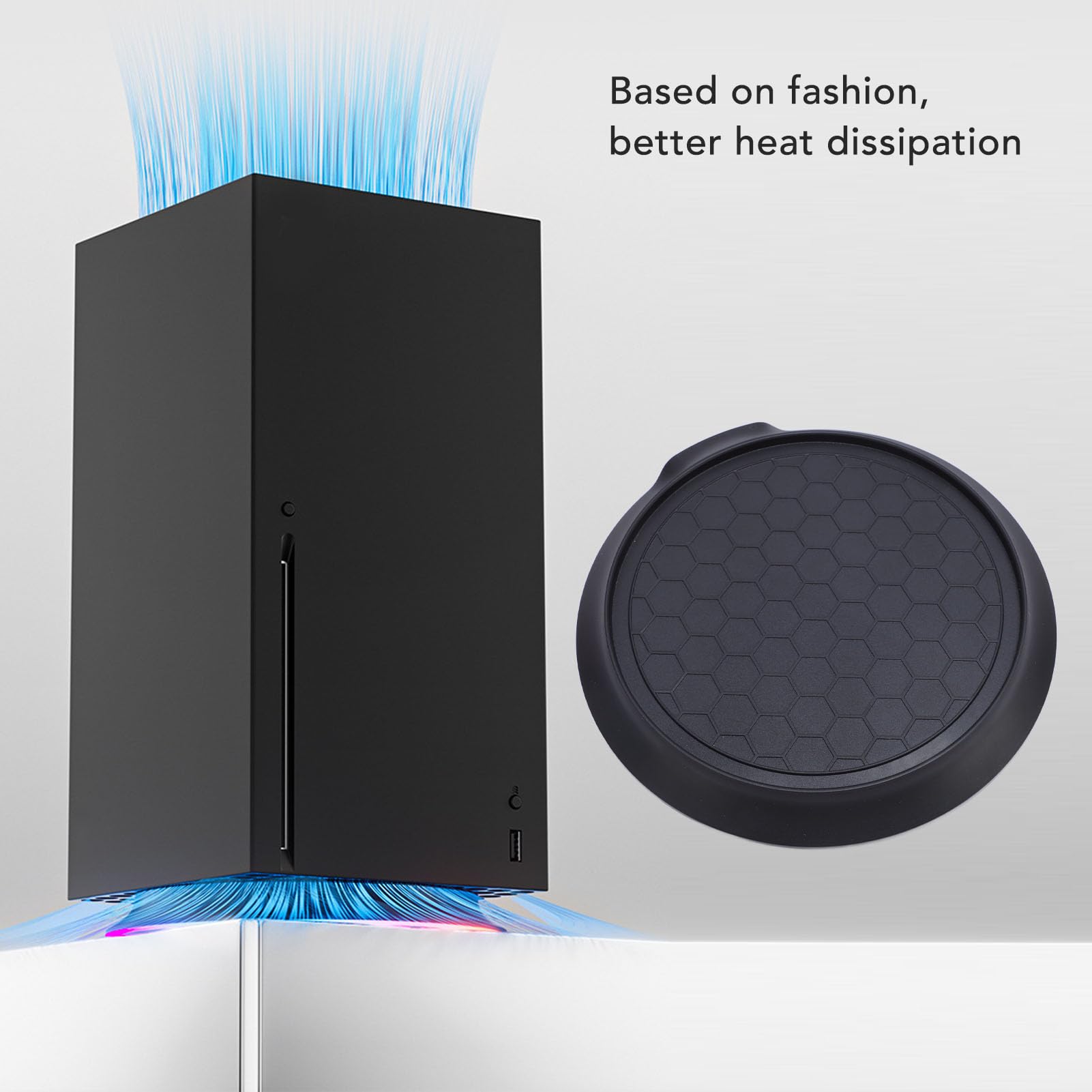 Vertikaler Kühlständer für dieSerie X -Konsole, Vertikale Standkühlhalterbasis mit RGB -Lichtern, Anti -Slip