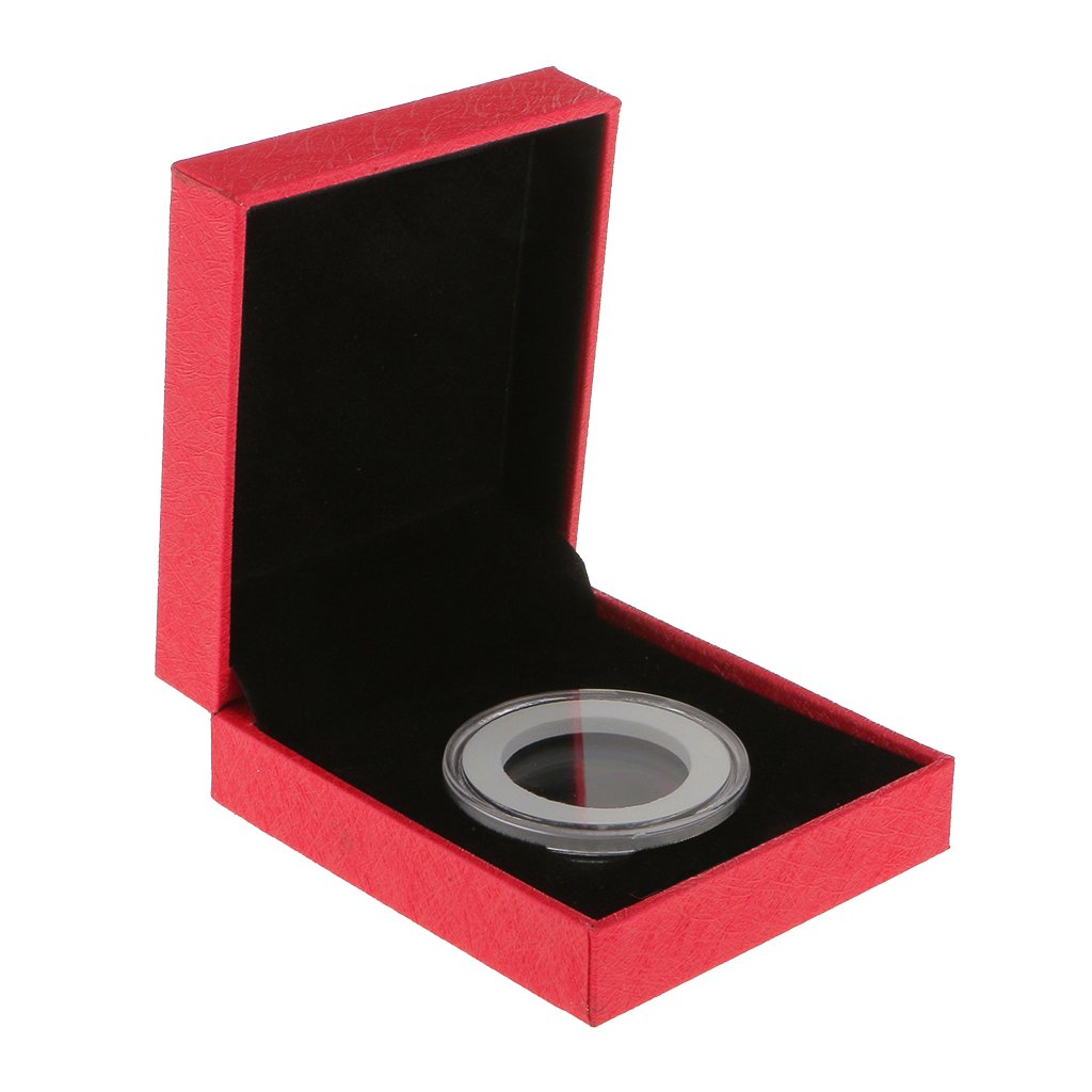 chiwanji 38mm Coin Holder Single Case, Gift for Coin Collectors, Red, (LxWxH): 7x8x3cm