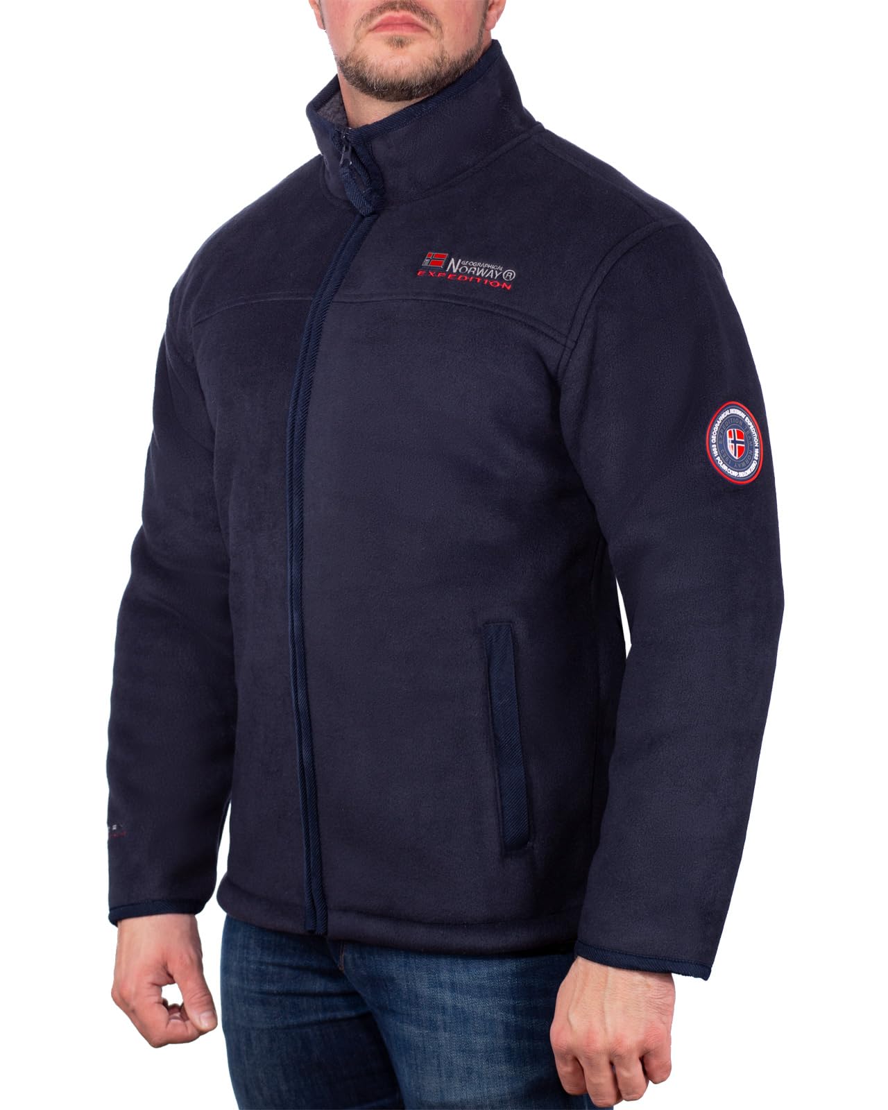 Geographical Norway Męska kurtka polarowa model 24 Navy S, Granatowy - 24, S