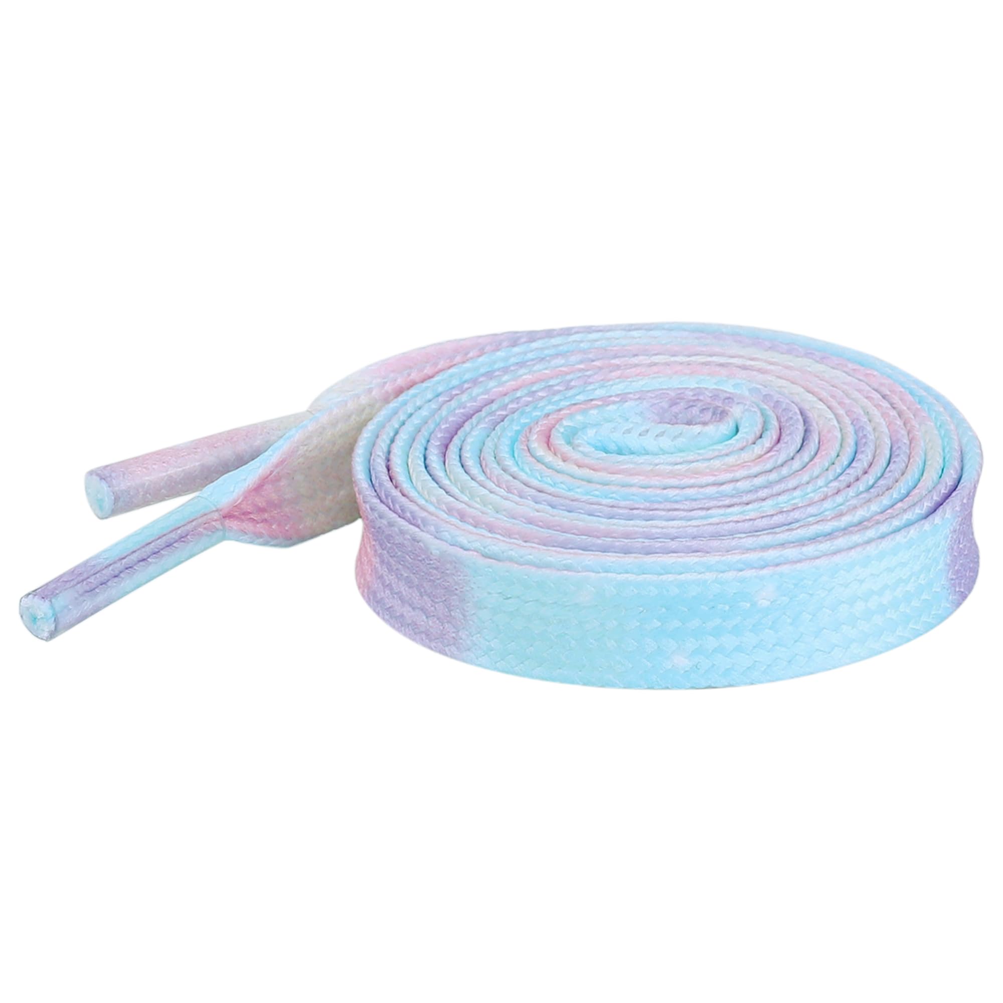 Elerevyo 2 Pair Flat Colorful Shoelaces Tie Dye Shoe Laces for Sneakers Boots