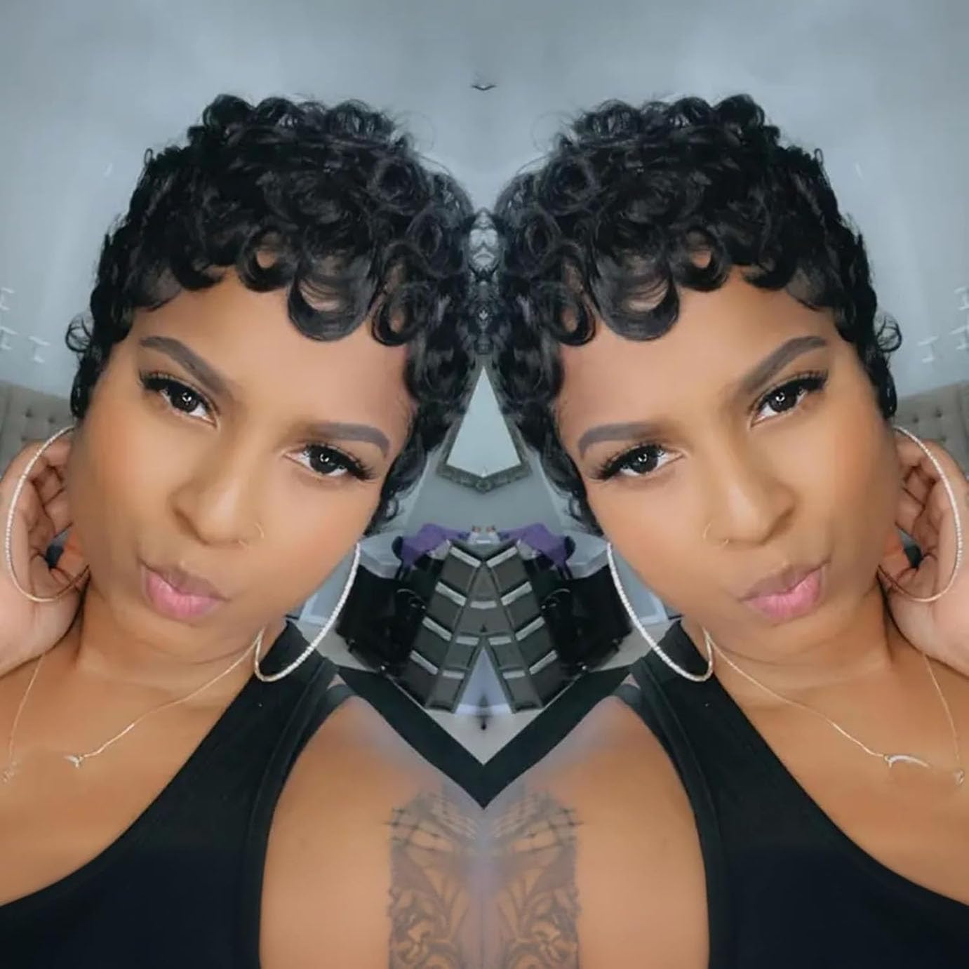 Amazon.com : VRZ Pixie Cut Wigs for Black Women Brazilian 