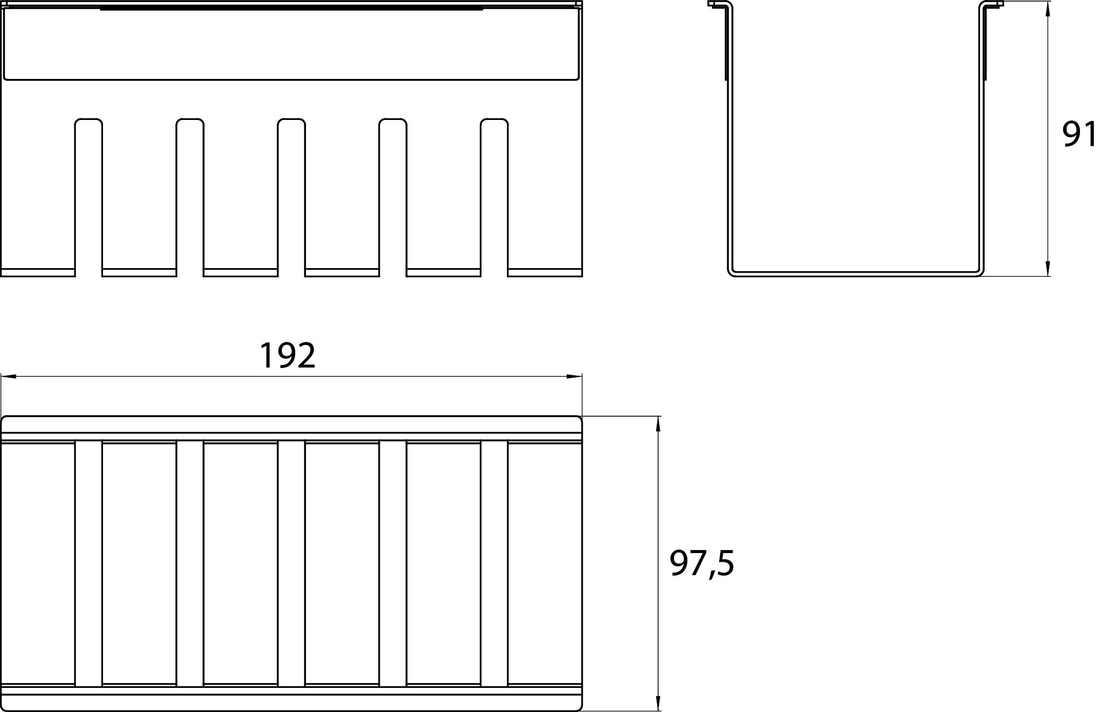 Emco Liaison 184500101 - Cesta de Ducha cromada para carriles, Cesta Colgante sin taladrar, Accesorios de baño, Profundidad 91 mm