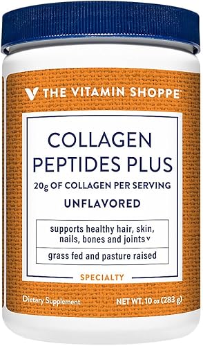 The Vitamin Shoppe Péptidos de colágeno elasticidad de la piel, salud de las articulaciones y apoyo del cabello, colágeno hidrolizado