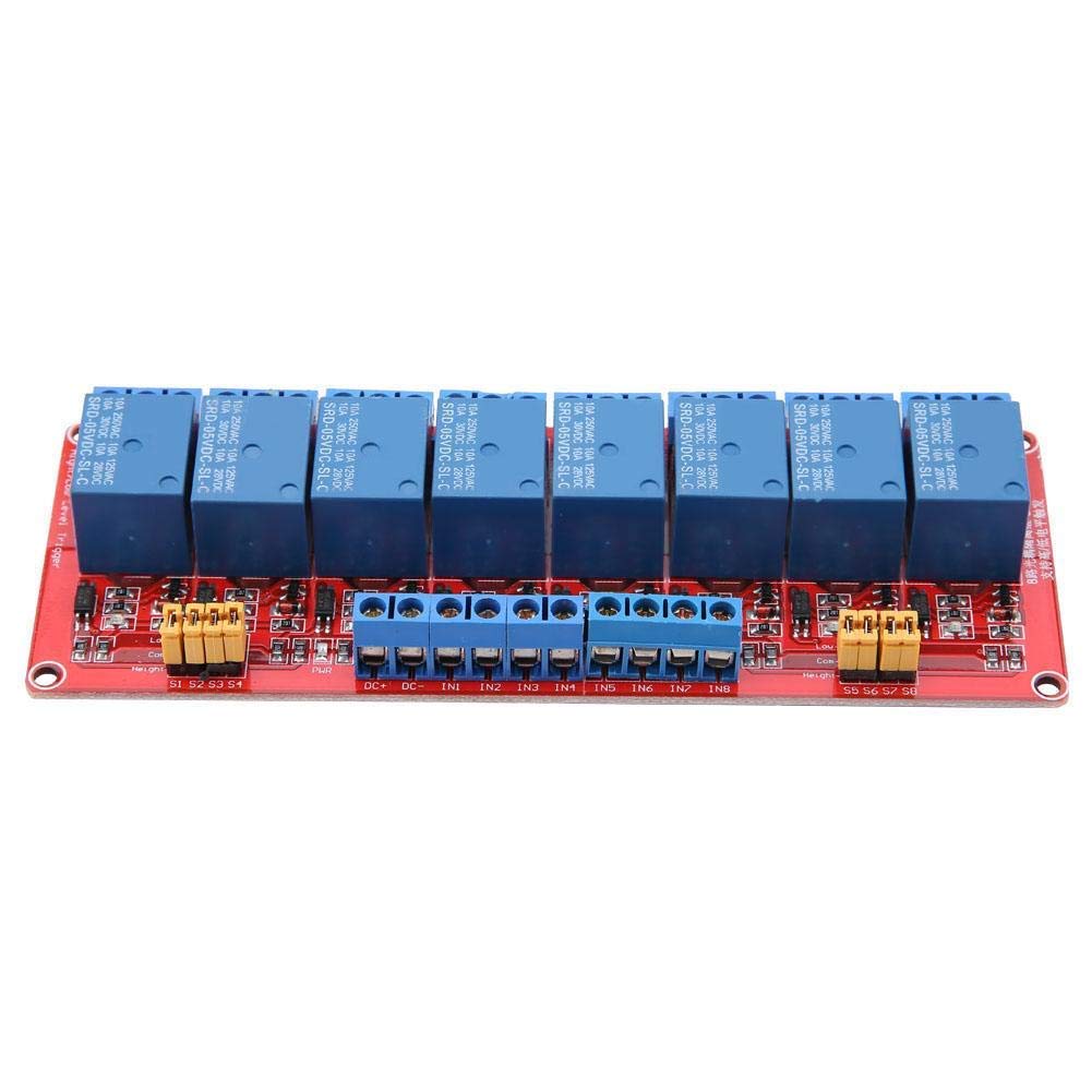 Module de relais Optocoupleur 5 V/12 V/24 V 8 canaux avec indicateur de puissance élevé/bas et déclencheur (5 V)