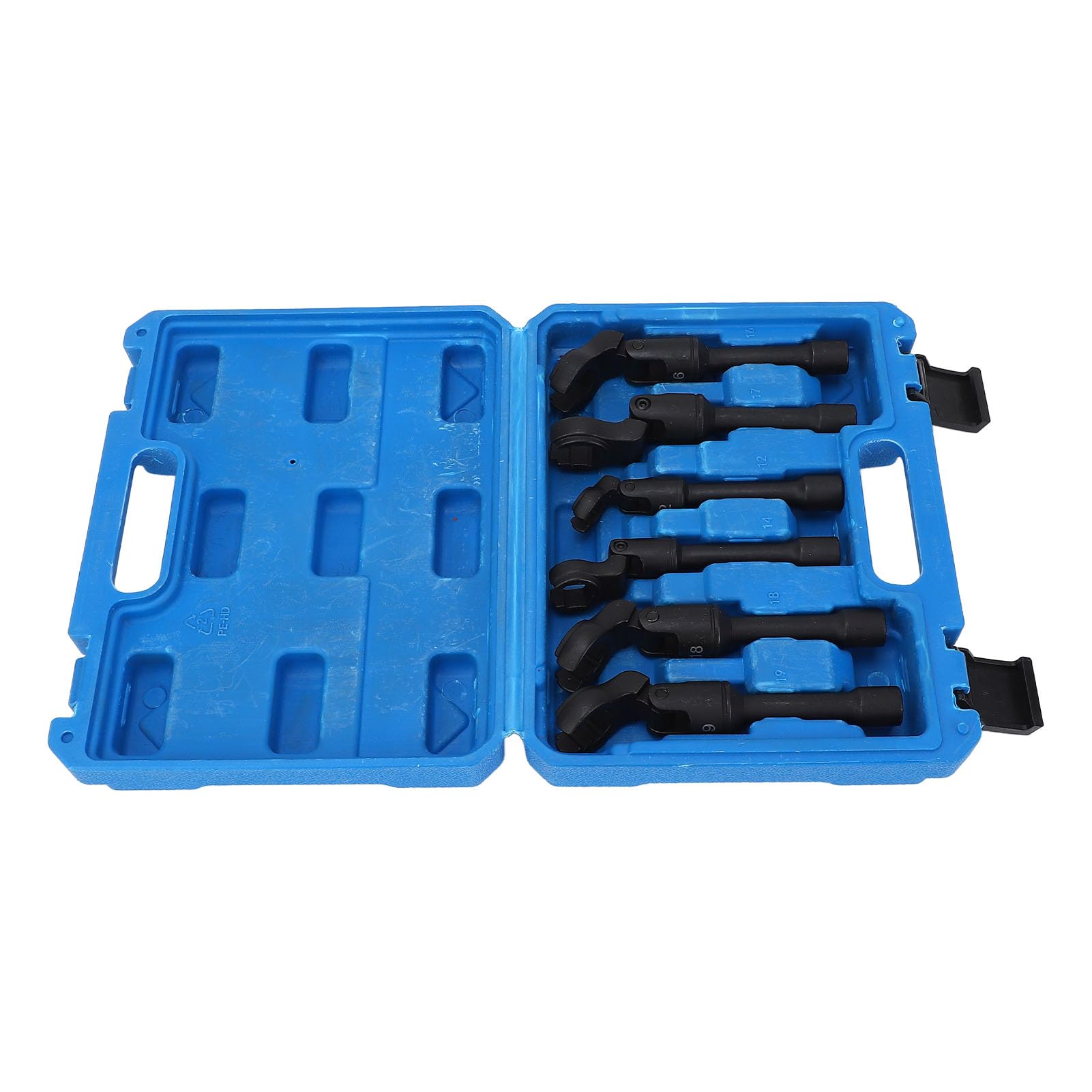 Keenso Set di Chiavi a Coda di Gallina 6 Pezzi Acciaio Metrico Kit 180° | 6PCS Set di chiavi a zampa di corvo Kit di chiavi a zampa di corvo metriche in acciaio Testa flessibile a 180° Unità da 1/2
