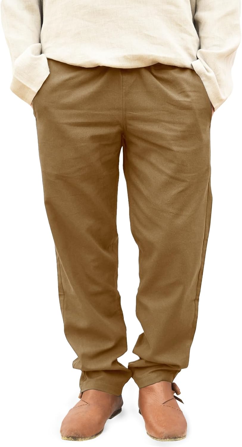 Mens Medieval Pants Renaissance Viking Pirate Cotton Linen Pants Gothic Costume Cosplay Navigator Trousers