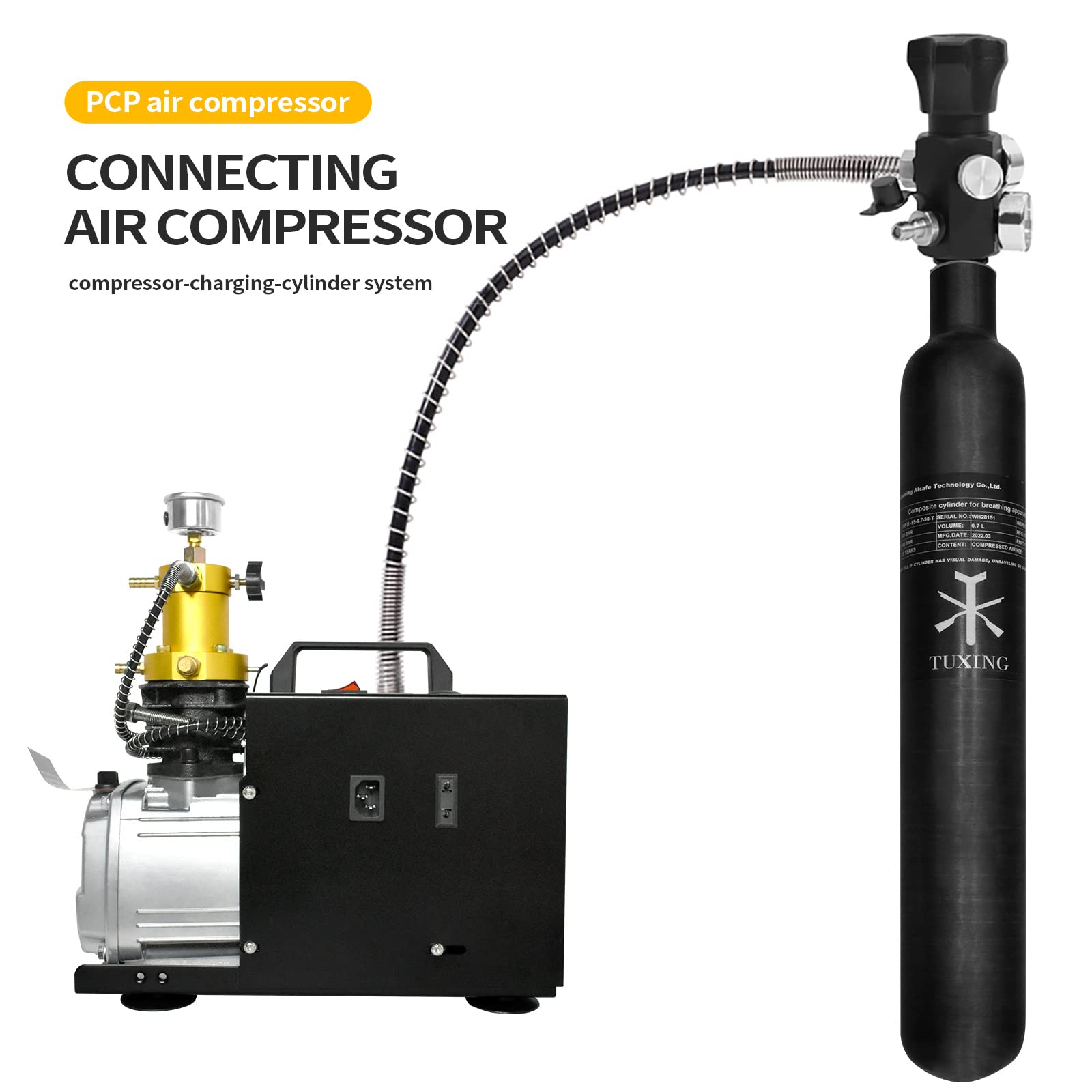 PCPエアライフル用スキューバタンク　FXエアガンズアダプター付 PCPエアライフル用スキューバタンク FXエアガンズアダプター付