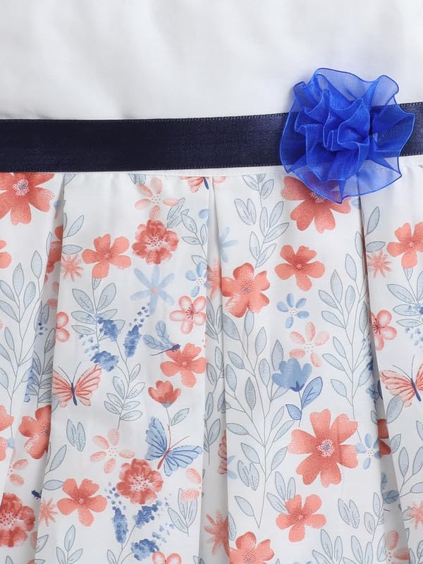 Image of Mama&Bebe Summer Dress for Girls with Cotton Soft Lining | Printed Fit & Flare Kids Outfit with Cute Bow Detail | Comfortable Breathable Party & Outing Dress for Toddlers and Little Girls