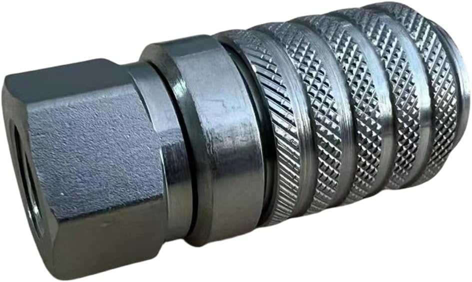 PD242 Series PK Style Steel Test Port and Diagnostic Equipment Quick Coupler with Female Pipe Thread, 1/8" Body Size, 1/4"-18 NPTF Thread Size, 2.12" Length Thread Size