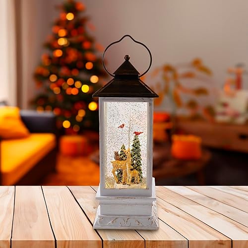 Miniatura 2 de Kurt S. Adler Kurt Adler - Mesa con movimiento musical de ciervo y árbol de 10 pulgadas, funciona con pilas, multicolor