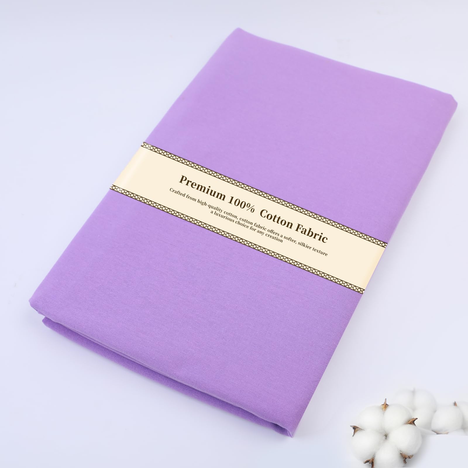 Cotton Fabric Natural Cotton Poplin Fabric by The Yard 100% Cotton, 59 Inches Wide Soft Embroidery Fabric Material for Quilting, Sewing, Crafts, Binding, Backing and Lining (Purple, 3 Yard)